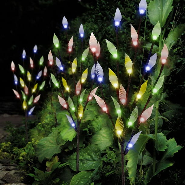 3 X Stylish Ornamental Branch Tree Leaf Solar Powered Outdoor Garden Led Lights